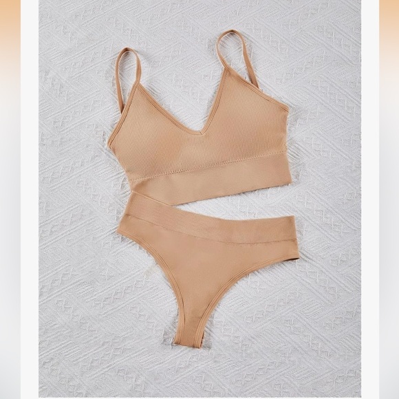 NEW Scacto Women's 3 Pack Wireless Ribbed Knit Bra and Panty Set - Picture 5 of 8